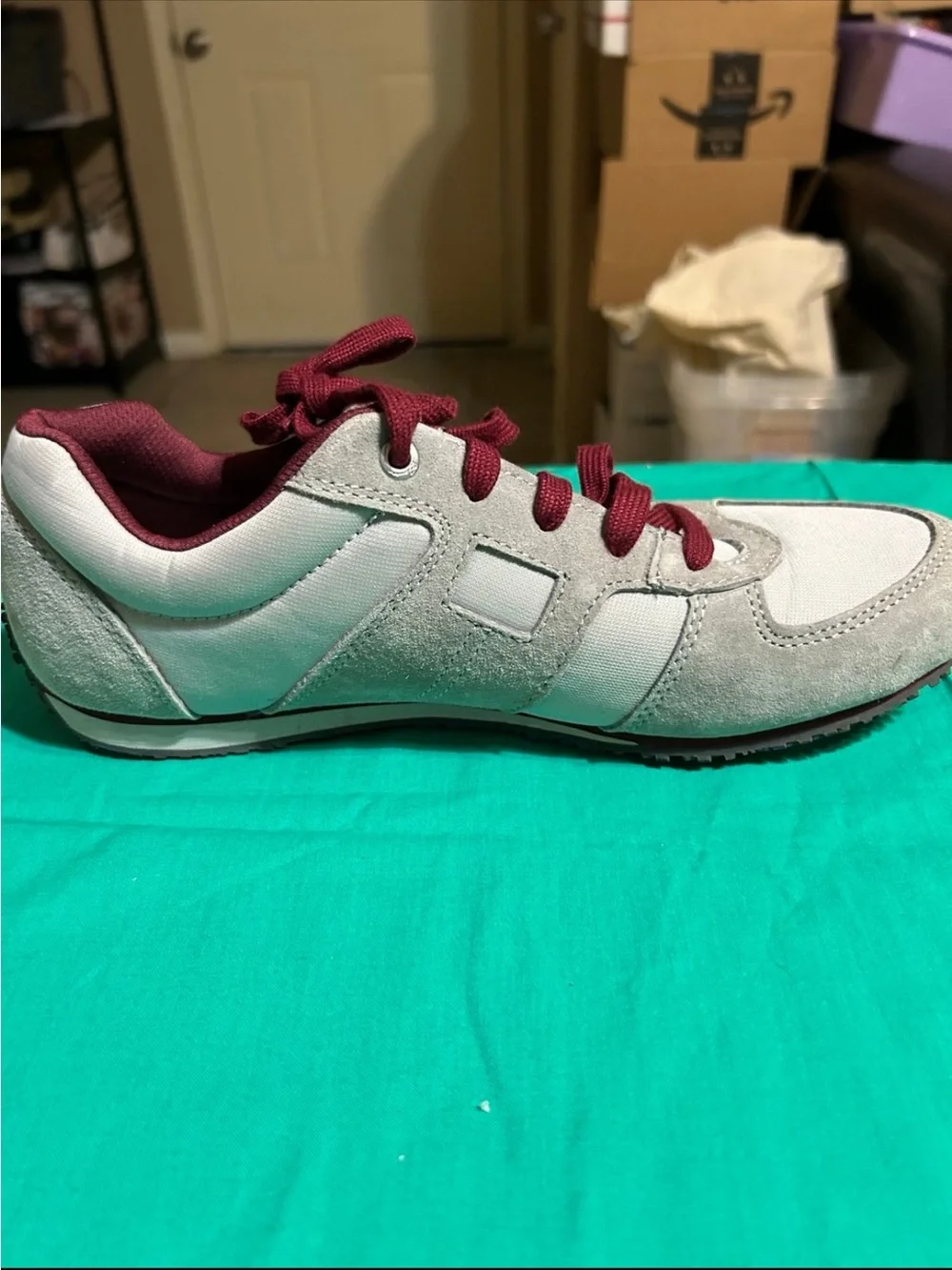 Eddie Bauer Gray and Burgundy Men's  Sneakers